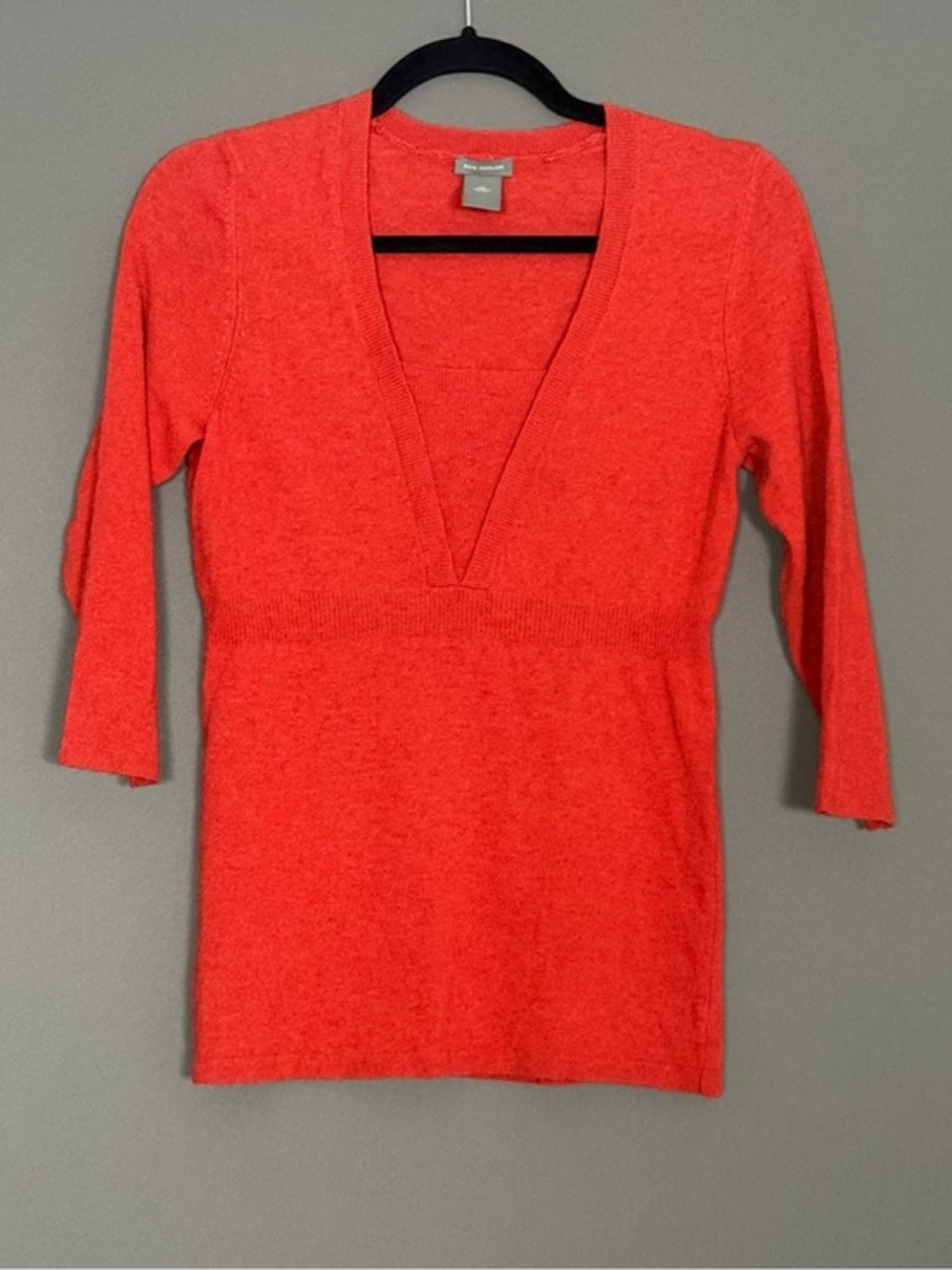 Ann Taylor Cashmere Empire Waist Sweater Red Wool Angora Blend Womens XS